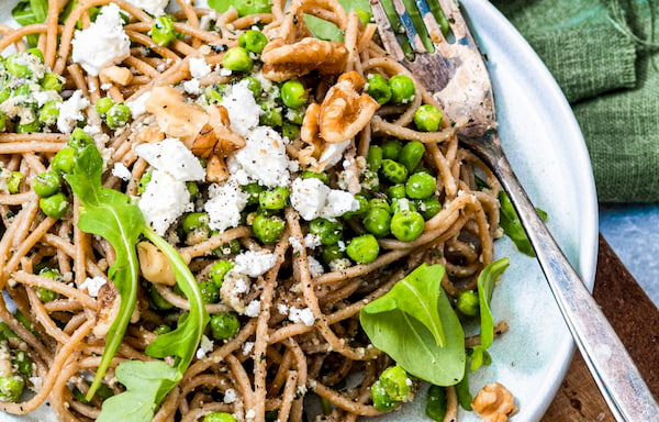 Vegetarisch eenpansgerecht - Pasta met muntpesto