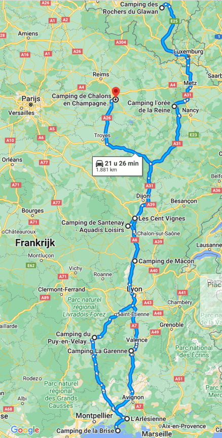 Route door Frankrijk